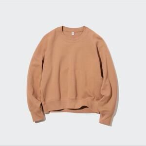 NWOT Uniqlo Crew Neck Cotton Burnt Orange Sweatshirt Pullover Sz S